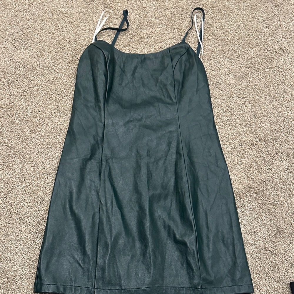 Lulu's Black Faux Leather Mini Dress